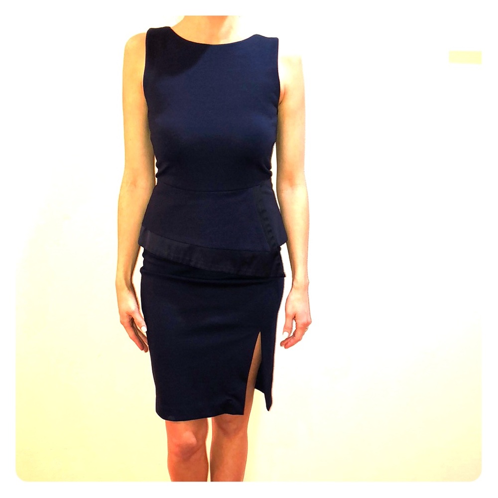 Navy blue peplum dress